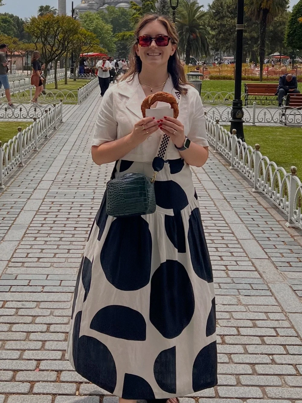 Mara Hoffman Black & White Polka Dot Maxi Skirt